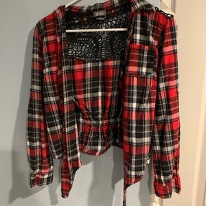 Flannel tie top
